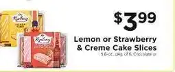 ShopRite Lemon or Strawberry & Creme Cake Slices offer