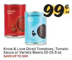 Winn Dixie Know & Love Diced Tomatoes, Tomato Sauce or Variety Beans offer