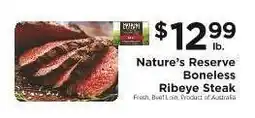 ShopRite Nature’s Reserve Boneless Ribeye Steak offer