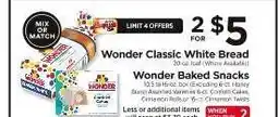 ShopRite Wonder Classic White Bread & Wonder Baked Snacks offer