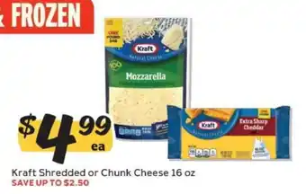 Winn Dixie Kraft Shredded or Chunk Cheese offer