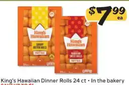 Winn Dixie King's Hawaiian Dinner Rolls 24 ct offer