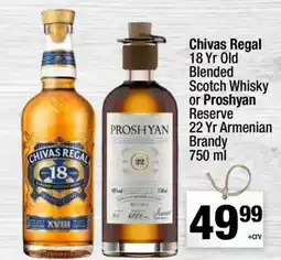 Super King Markets Chivas Regal 18 Yr Old Blended Scotch Whisky or Proshyan Reserve 22 Yr Armenian Brandy offer
