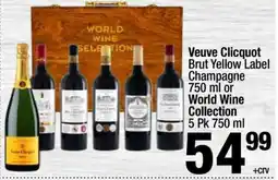 Super King Markets Veuve Clicquot Brut Yellow Label Champagne 750 ml or World Wine Collection 5 Pk 750 ml offer