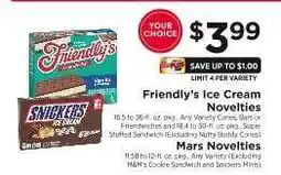 ShopRite Friendly's Ice Cream Novelties offer
