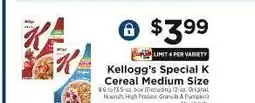 ShopRite Kellogg's Special K Cereal Medium Size offer