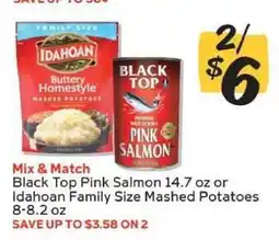 Winn Dixie Black Top Pink Salmon or Idahoan Family Size Mashed Potatoes offer