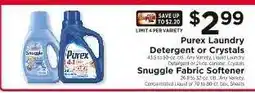 ShopRite Purex Laundry Detergent or Crystals, Snuggle Fabric Softener offer