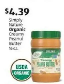 Aldi Simply Nature Organic Creamy Peanut Butter offer