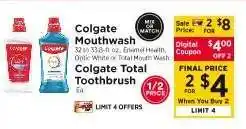 ShopRite Colgate Mouthwash & Colgate Total Toothbrush offer