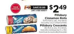 ShopRite Pillsbury Cinnamon Rolls / Pillsbury Crescents offer
