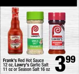 Super King Markets Frank's Red Hot Sauce, Lawry's Garlic Salt, or Season Salt offer