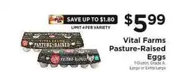 ShopRite Vital Farms Pasture Raised Eggs offer