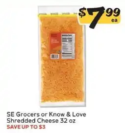 Winn Dixie SE Grocers or Know & Love Shredded Cheese offer