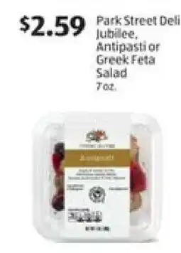 Aldi Park Street Deli Jubilee, Antipasti or Greek Feta Salad offer