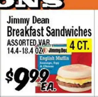 Western Beef Jimmy Dean Breakfast Sandwiches offer