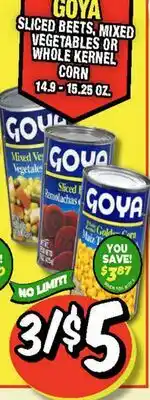 Western Beef GOYA SLICED BEETS, MIXED VEGETABLES OR WHOLE KERNEL CORN offer