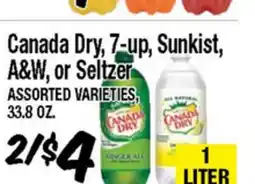 Western Beef Canada Dry, 7-up, Sunkist, A&W, or Seltzer offer