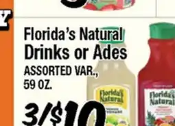 Western Beef Florida's Natural Drinks or Ades offer
