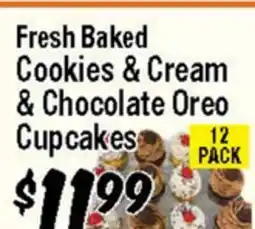 Western Beef Fresh Baked Cookies & Cream & Chocolate Oreo Cupcakes offer