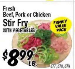 Western Beef Fresh Beef, Pork or Chicken Stir Fry WITH VEGETABLES offer