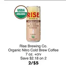 Bristol Farms Rise Brewing Co. Organic Nitro Cold Brew Coffee offer
