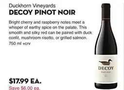 Bristol Farms Duckhorn Vineyards DECOY PINOT NOIR offer