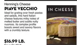 Bristol Farms Henning's Cheese PIAVE VECCHIO offer