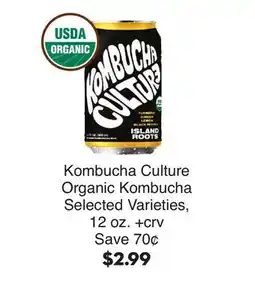 Bristol Farms Kombucha Culture Organic Kombucha offer