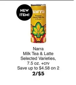Bristol Farms Narra Milk Tea & Latte offer