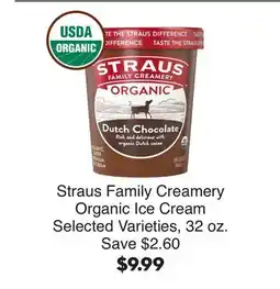 Bristol Farms Straus Family Creamery Organic Ice Cream offer