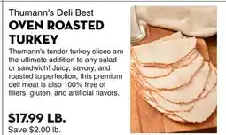 Bristol Farms Thummann's Deli Best OVEN ROASTED TURKEY offer