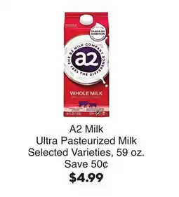 Bristol Farms A2 Milk Ultra Pasteurized Milk offer