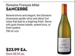 Bristol Farms Domaine François Millet SANCERRE offer