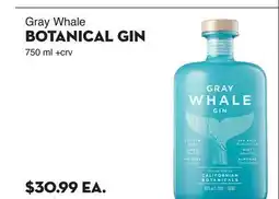 Bristol Farms Gray Whale BOTANICAL GIN offer