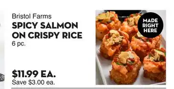 Bristol Farms Bristol Farms SPICY SALMON ON CRISPY RICE offer