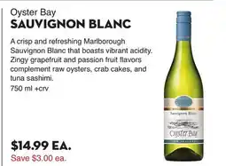 Bristol Farms Oyster Bay SAUVIGNON BLANC offer