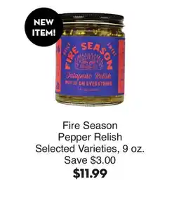 Bristol Farms Fire Season Pepper Relish offer