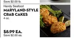 Bristol Farms Handy Seafood MARYLAND-STYLE CRAB CAKES offer