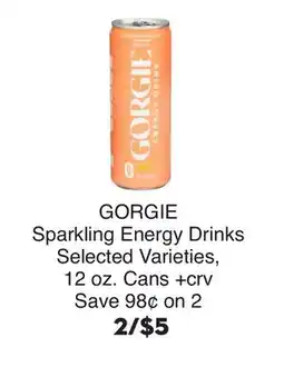 Bristol Farms GORGIE Sparkling Energy Drinks offer