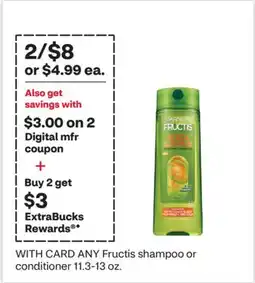 CVS ANY Fructis shampoo or conditioner offer