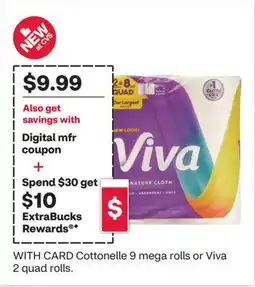 CVS Cottonelle 9 mega rolls or Viva 2 quad rolls offer