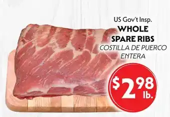 La Chiquita Food Market US Gov't Insp. WHOLE SPARE RIBS offer