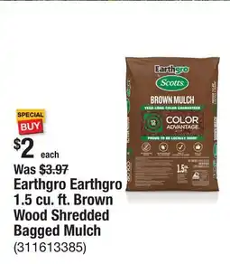 The Home Depot Earthgro Earthgro 1.5 cu. ft. Brown Wood Shredded Bagged Mulch offer