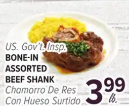 Cermak Fresh Market US. Gov't Insp. BONE-IN ASSORTED BEEF SHANK offer