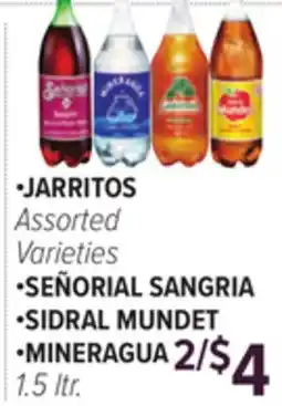 Cermak Fresh Market •JARRITOS Assorted Varieties •SEÑORIAL SANGRIA •SIDRAL MUNDET •MINERAGUA offer