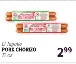 Cermak Fresh Market El Tapatio PORK CHORIZO offer