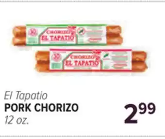 Cermak Fresh Market El Tapatio PORK CHORIZO offer