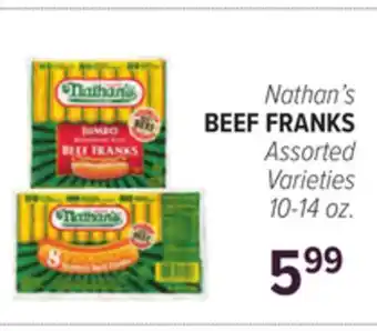 Cermak Fresh Market Nathan's BEEF FRANKS offer