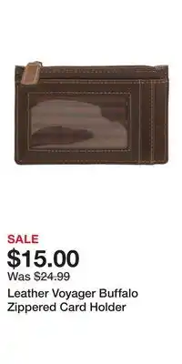 TJ Maxx Leather Voyager Buffalo Zippered Card Holder offer